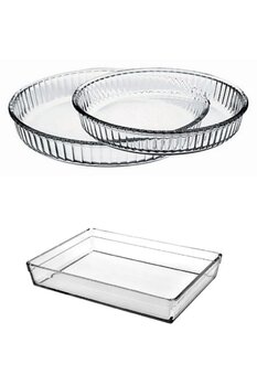 Paşabahçe Borcam Fırın Tepsisi - 3 Lü Borcam Set 159022 59324