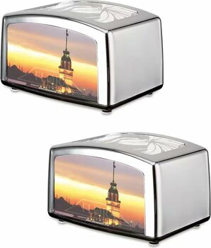 Masa Üstü Krom Yatay Dispenser Peçetelik - Flosoft 2 Li Peçetelik F031