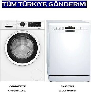 Profilo 2 Li Set 9kg 1200 Devir Çamaşır Makinesi CGA242X3TR ve Bulaşık Makinesi ( 13 Kişilik 6 Programlı) BM6320MA