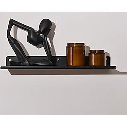 Evidea Deco Metal Duvar Rafı - Siyah - 40x11 cm