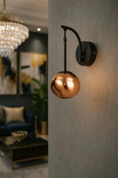 Avizemoda Rainbow Aplik Asimetrik Rose Camlı Dekor Aydınlatma İçin Modern Sarkıt APLİK - (Loş ışık verir)