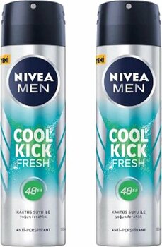 NIVEA Men Cool Kick Fresh Deodorant Anti-Perspirant 150 ml X 2 Adet
