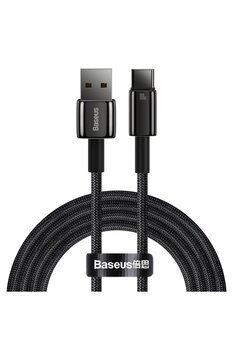 Baseus Tungsten Gold Hızlı Şarj Data Kablosu USB to Type-C 100W 1m Siyah