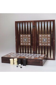 megame Masif Tavla Büyük Boy Premium Lüx Tavla Özel Hediyelik Tavla Seti