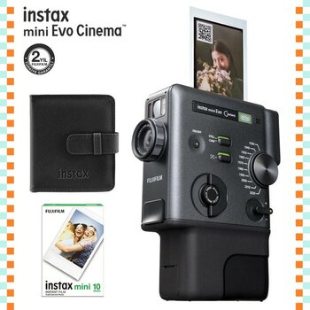 Fujifilm Instax Mini Evo Cinema Fotoğraf Makinası 10'lu Film ve Deri Albüm Seti