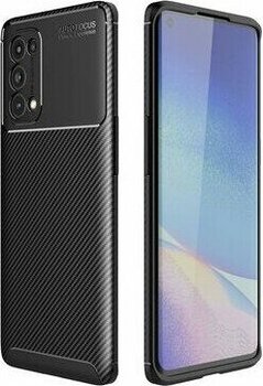 Oppo Reno 5 Pro 5G Kılıf Karekarbon Desenli Şık ve Dayanıklı Torvex Premium Silikon Kapak - Siyah