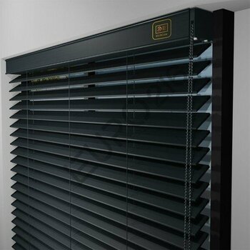 Jaluzi By Euro216  Ahşap Jaluzi Perde 50 mm GERÇEK AHŞAP Redüktörlü / Zincirli  ANTRASİT Renk - 250 x 270 cm - Antrasit