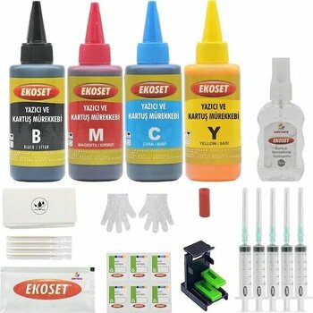 Ekoset HP 302 Deskjet 3639 Uyumlu 4x100 ml Kartuş Dolum Seti