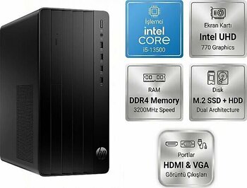 HP Pro Tower 290 G9 Intel Core i5-13500 16GB 512GB SSD Windows 11 Pro Masaüstü Bilgisayar B70VKAT 007