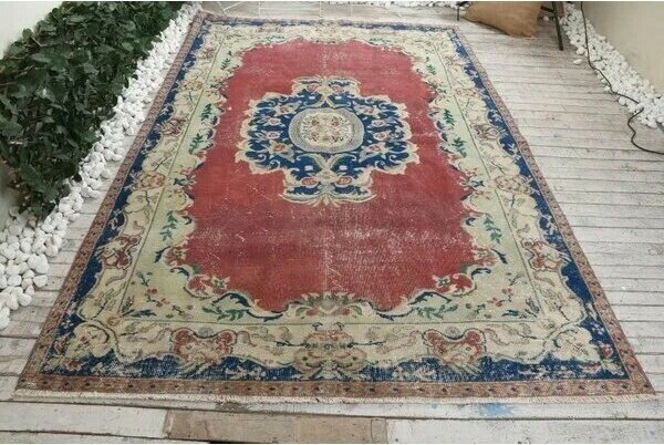 Kayra Export Eskitme Kırmızı Halı