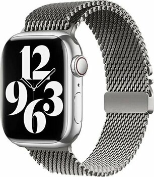Gpack Apple Watch 9 41MM Kordon Metal Tokalı Kalın Yeni Tip Hasır KRD121 Gri