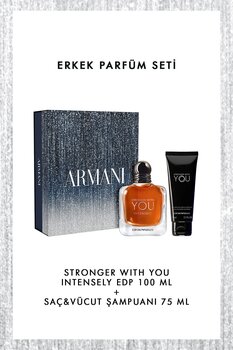 Giorgio Armani Stronger With You Intensely EDP 100 ml + Şampuan Erkek Parfüm Seti 3614274745849