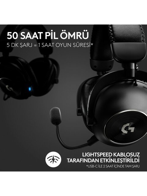 Logitech G Pro X 2 Lightspeed Kablolu / Kablosuz Mikrofonlu Siyah Kulaklık