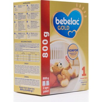 Bebelac Gold 1 Bebek Sütü 800 gr 0-6 Ay İçerik: Laktoz, Vitaminler ve Mineraller