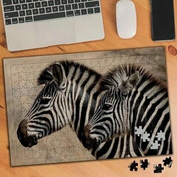 Asilmeydan Sevimli Iki Zebra Hayvan 240 Parça Puzzle