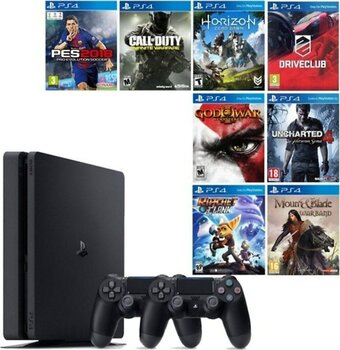 Sony PS4 Slim 500 GB Oyun Konsolu + 2. PS4 Kolu + 8 Adet PS4 Oyunu