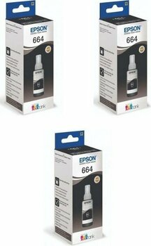 Epson T664 L300 3'lü Siyah Orjinal Mürekkep Kartuşu 70ML.*3  RDV198