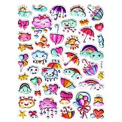 Sticker Kabartmalı Stiker Defter Planlayıcı Etiket Mutlu Bulutlar