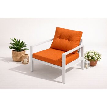 Aluvera Miami Tekli Sandalye Beyaz - Beyaz - Turuncu