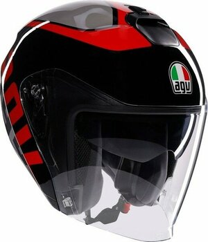 Agv irides Valenza Matt Grey Blk Red Açık Kask - Renkli - S