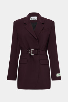 KOYU MOR KEMERLİ CEKET