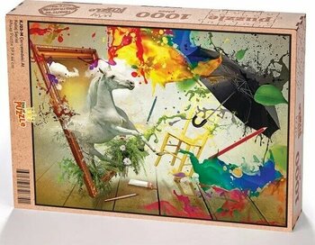 King Of Puzzle Çerçevedeki At 1000 Parça Puzzle