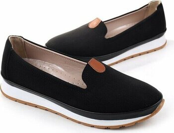 Sedef 705 Kadın Günlük Ortopedik Rahat Babet Ayakkabı - 41 - Siyah