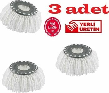 Safir Wermoplast Yedek Mikrofiber Vileda Mop Ucu Başlığı (3 Adet) Boyut (40X40)