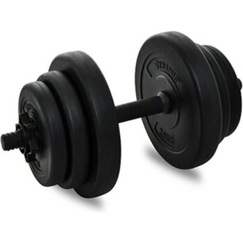 Siyah Vinyl Dambıl Seti 10 Kg, Sağlıklı ve Pratik Spor Ekipmanı - Ahşap