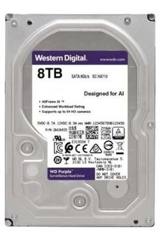 WD 8tb Purple 84purz 5640rpm 128mb 7x24 Güvenlik Harddisk