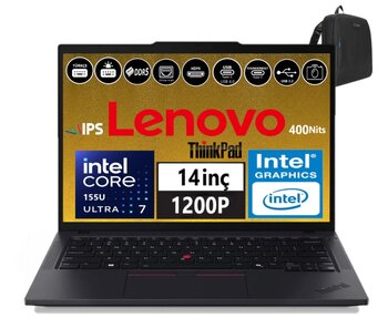 Lenovo Thinkpad T14 Gen5 Ultra 7 155u 96gb Ddr5 1tb Ssd 14" Wuxga 400nits Ips Freedos Taşınabilir Bilgisayar Wn012l54501423+Zettaçanta