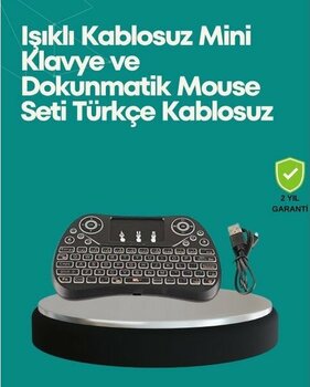 İsmiyle Al Işıklı Kablosuz Mini Klavye – 2.4 Ghz Dokunmatik Mouse Özellikli
