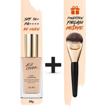 CLIO Kill Cover Glow Fondöten Fırça Seti Yoğun Işıltılı&Kapatıcı SPF50+PA++++ By Linen