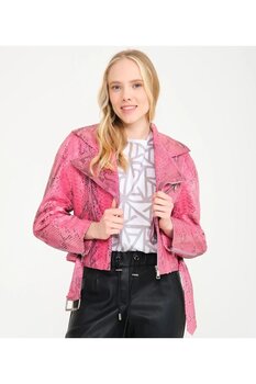 janbely Pembe Deri Ceket 44 Beden
