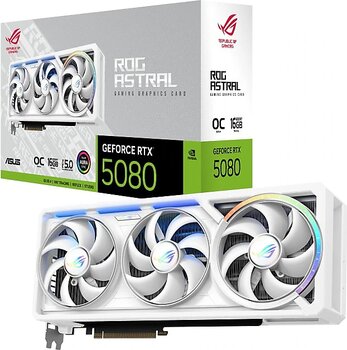 Asus RTX 5080 ROG Astral White OC Edition ROG-ASTRAL-RTX5080-O16G-WHITE 256 Bit GDDR7 16 GB Ekran Kartı