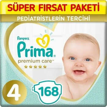 Prima Premium Care 4 Beden Bebek Bezi 84X2 168 Adet
