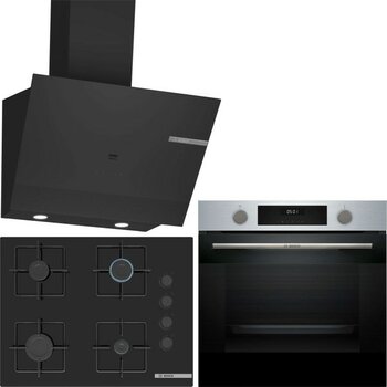 Bosch Inox / Siyah Ankastre Set HUA717BR0T-POP7C6P30O-DWK67PJ60T