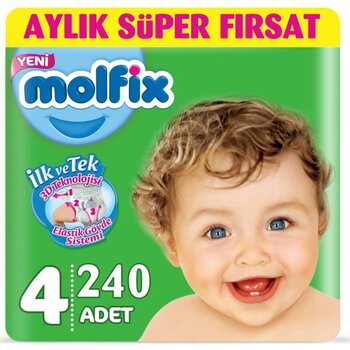 Molfix Bebek Bezi Beden:4 (7-14KG) Maxi 240 Adet Avantaj Fırsat Pk - 4