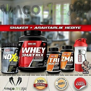 Hardline Whey 3 Matrix 2300 Gr + Nox 2 + Tribulus + Zma Kombinasyonu