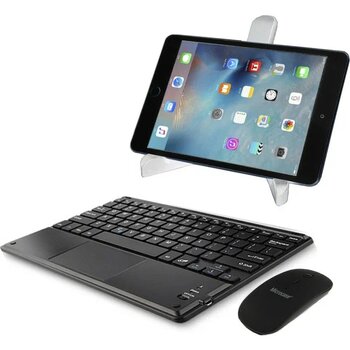 Microcase Samsung S11 Ultra 14.6 Inch Tablet Için Tablet Bluetooth Touchpad Klavye 28 cm (Tr Sticker) + Mouse + Stand - AL2757 - Siyah