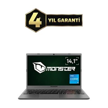 Monster Huma H4 V5.1.3 Intel Core i5 1235u 14.1" 8 GB RAM 500 GB SSD FHD FreeDOS Taşınabilir Bilgisayar