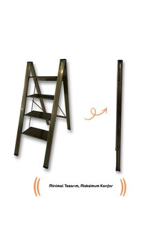 Portalife Katlanır Merdiven 4 Basamak – Alüminyum, Ev Tipi Merdiven, En 131 Standardı