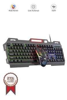TorimaOyuncu Rgb Işıklı Kablolu Q Klavye Ve Mouse Seti TMK06 Siyah