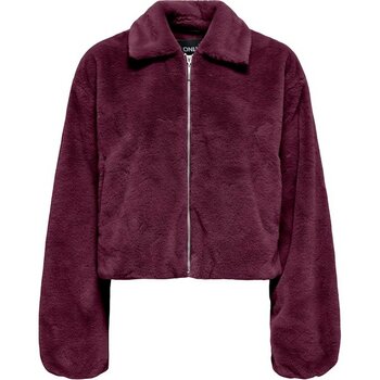 Only Kadın Ayrık Yaka Fermuarlı Mor Peluş Ceket - 15348987 - M