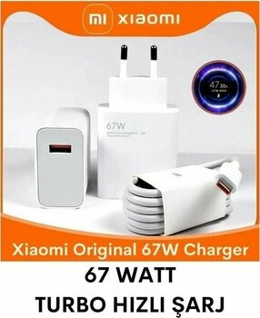 Xiaomi Orjinal 67W (Watt) Turbo + Hızlı Şarj Aleti Adaptörü + Kablo Seti Orijinal
