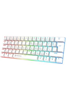 GamePower Lyra RGB 60M 62Tuş Beyaz Mekanik Kablolu Blue Switch Klavye - 3 Yıl Garantili