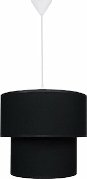 Şenay Aydınlatma İkili Silindir Kumaş Sarkıt Avize-Siyah