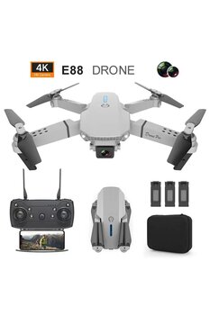 Tastech E88 Pro Mini Drone Kameralı Drone App Kontrol Wifi Li Katlanabilir Quatcopter(1 BATARYA)