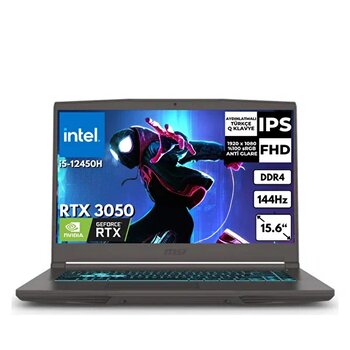 MSI Thin 15 Intel Core i5-12450H 32 GB RAM 256 GB SSD 4 GB Rtx3050 15.6" FHD W11 Home Gaming Laptop B12uc-1478xtrat41