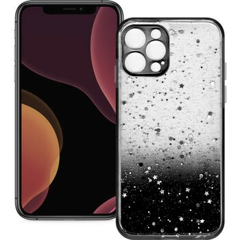 Smart Tech Apple iPhone 12 Pro Max Simli Şeffaf Sert Slikon Kılıf - Siyah